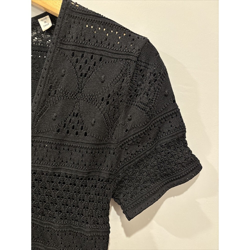 ALC black Sheer Knit Dress Size S - Picture 4 of 7